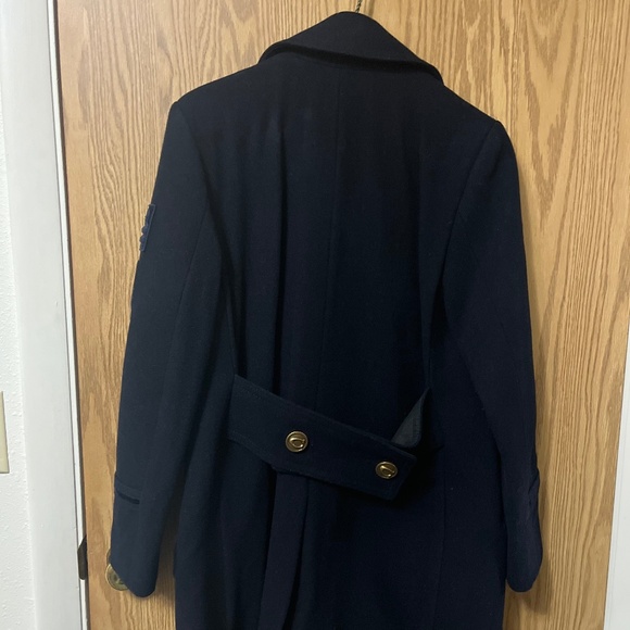Coach Double-Breasted Wool Coat - Navy Blue, Size Small - Picture 3 of 5